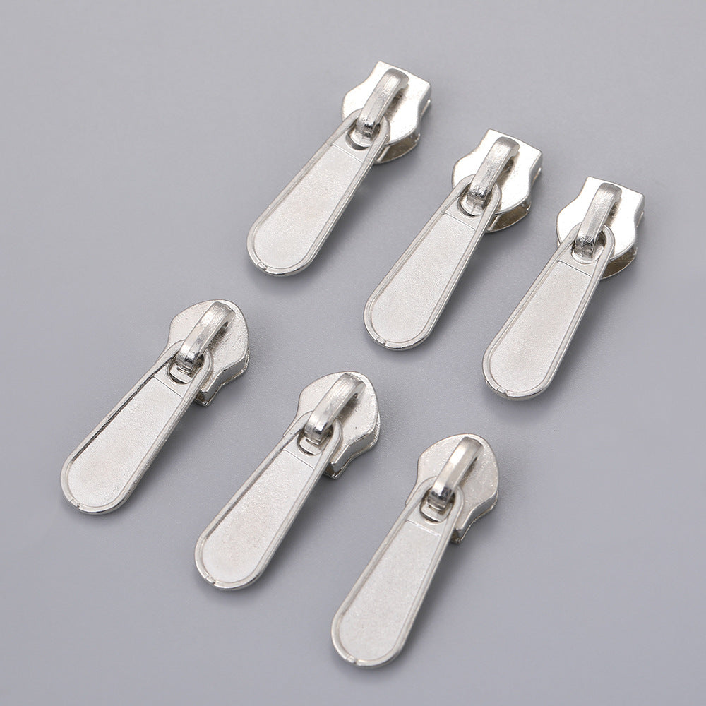 5# Elephant Nose Pull Tab Zipper Slider - Silver Elephant