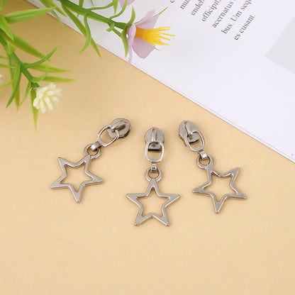 5# Open Star Outline Charm Zipper