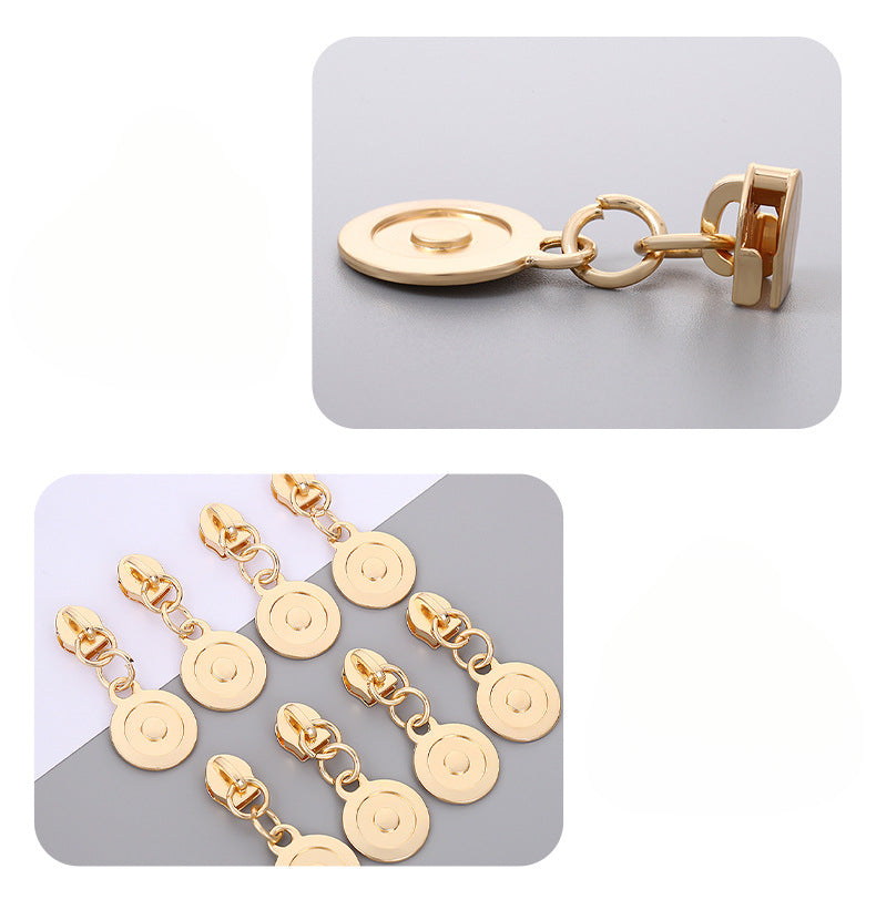 5# Embossed Disc Zipper Pull