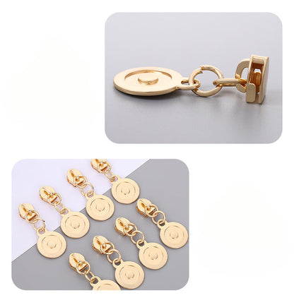 5# Embossed Disc Zipper Pull