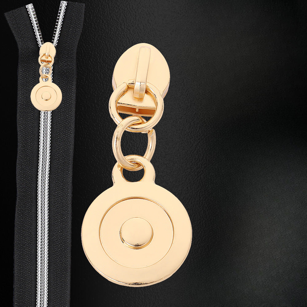 5# Embossed Disc Zipper Pull