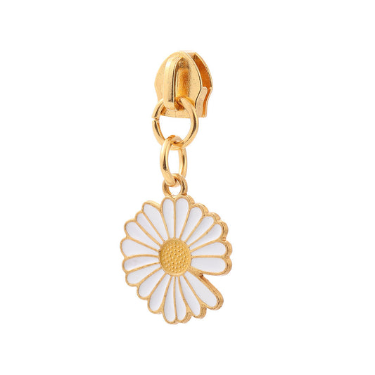 5# Daisy Enamel Zipper Pull
