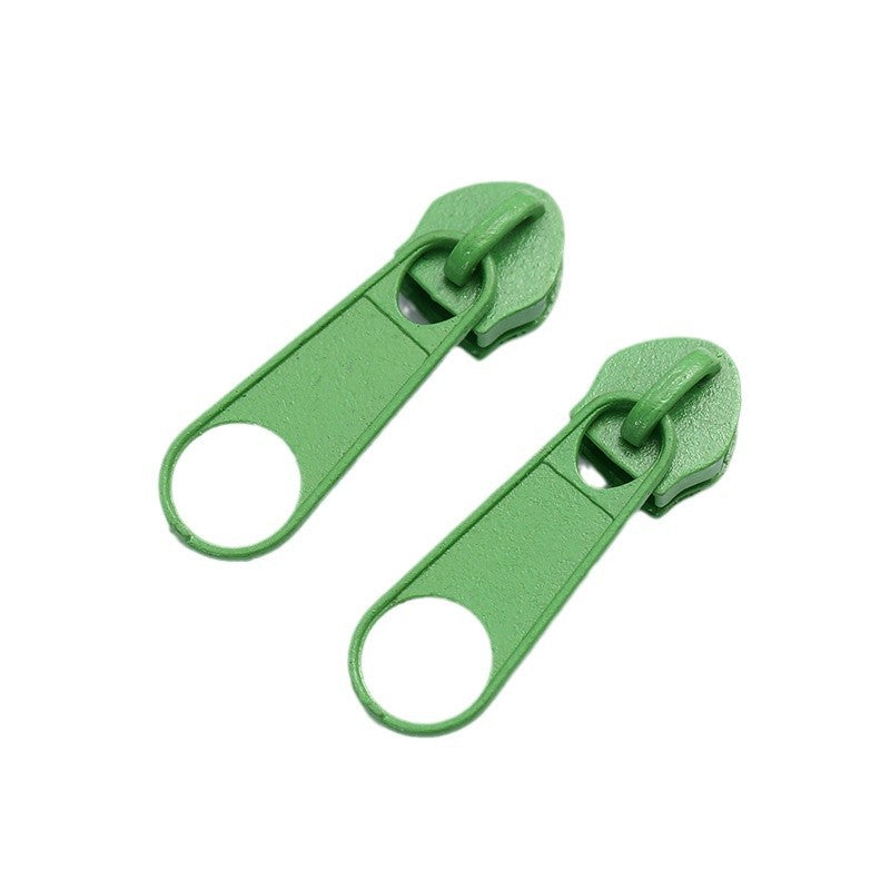 3# Long Loop Pull Tab Zipper Slider - Long Loop Green