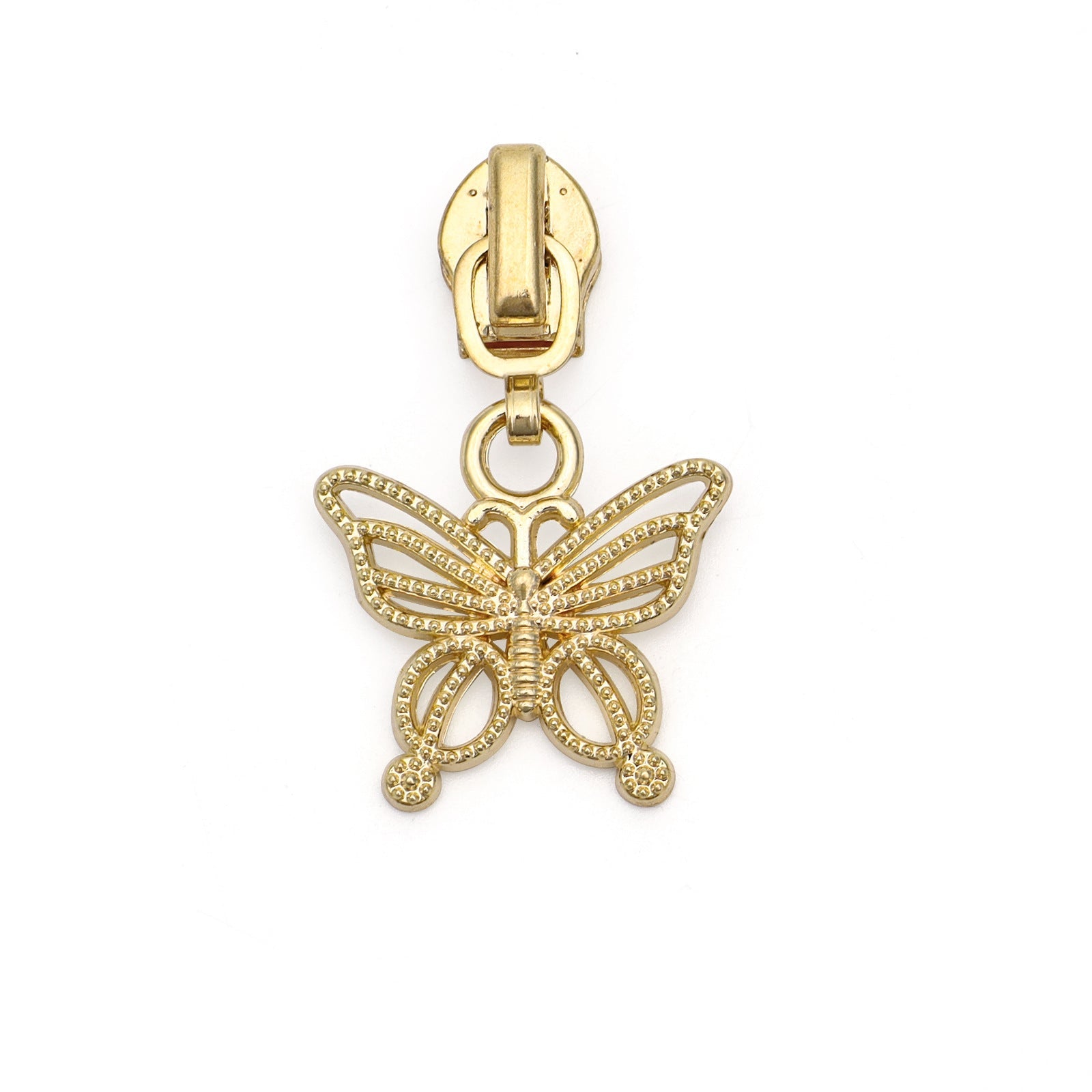 5# Hollow Charm Zipper Pull – Butterfly & Flower