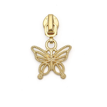 5# Hollow Charm Zipper Pull – Butterfly & Flower