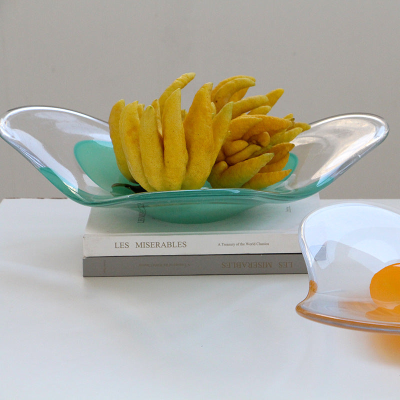 Smoked Glass Irregular Shaped Serving Plate Fruit plate - Image 3