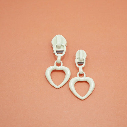 3# Hollow Heart Nylon Zipper Slider - Blue