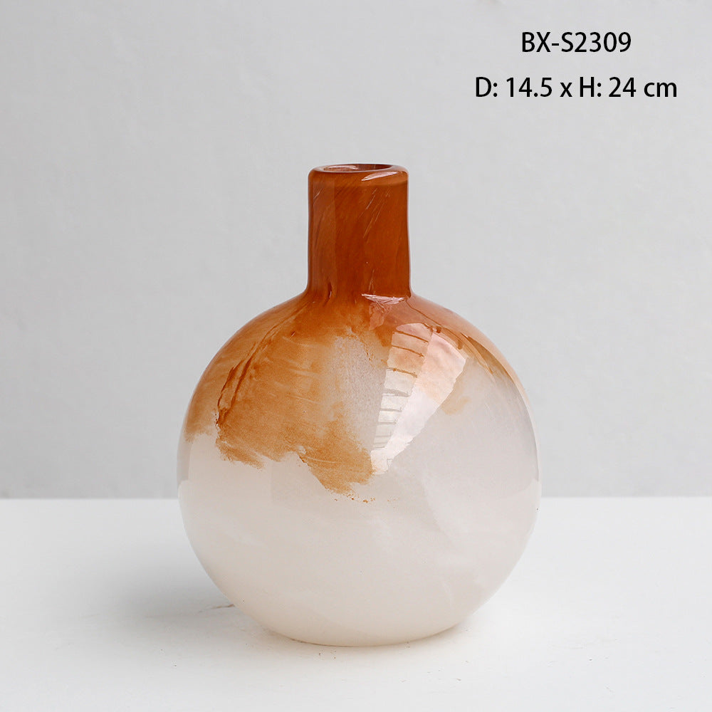 Two Tone Gradient Art Glass Vase Multiple Styles - Image 6