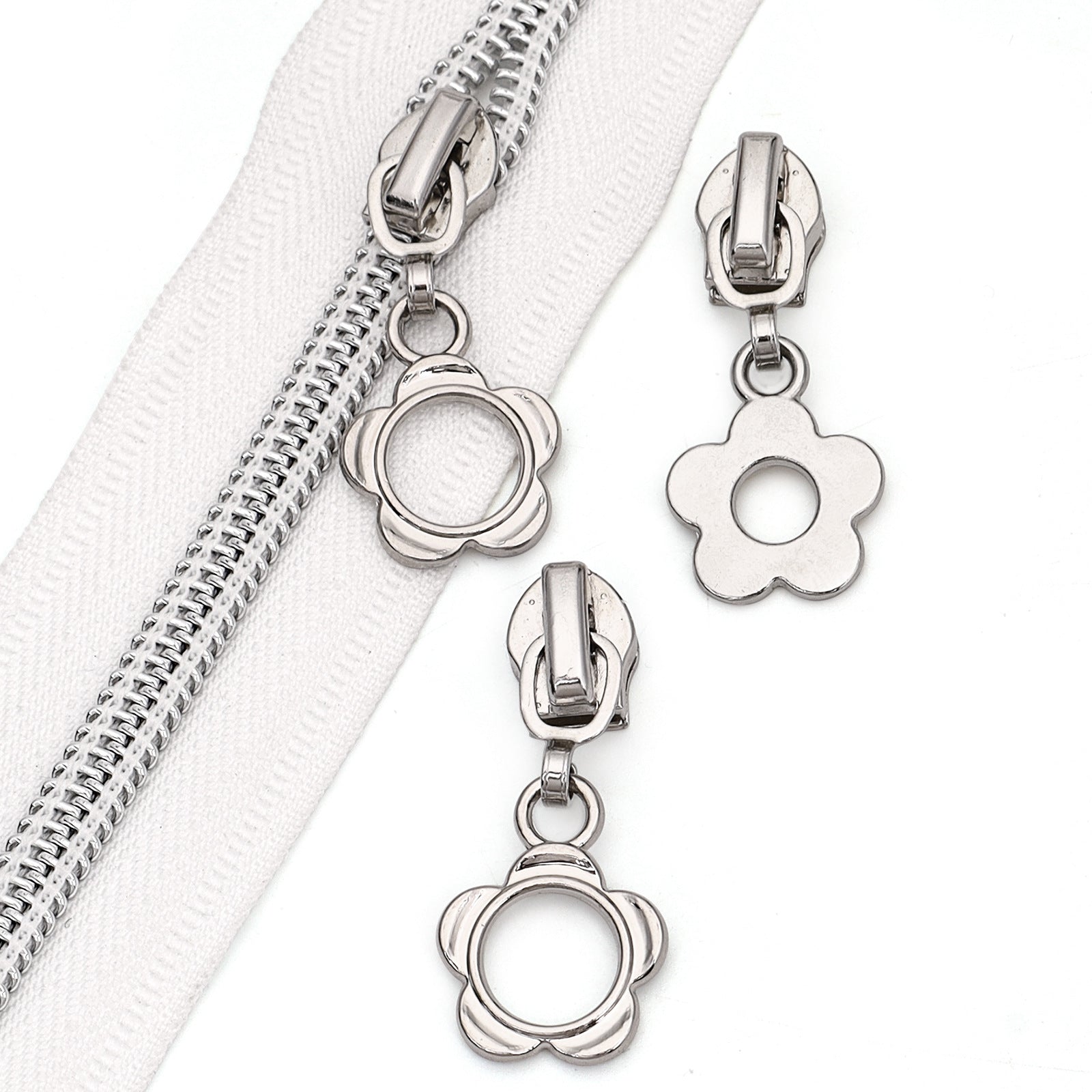 5# Flower Petal Zipper Pull - Flower Style