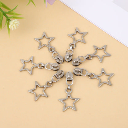 5# Open Star Outline Charm Zipper