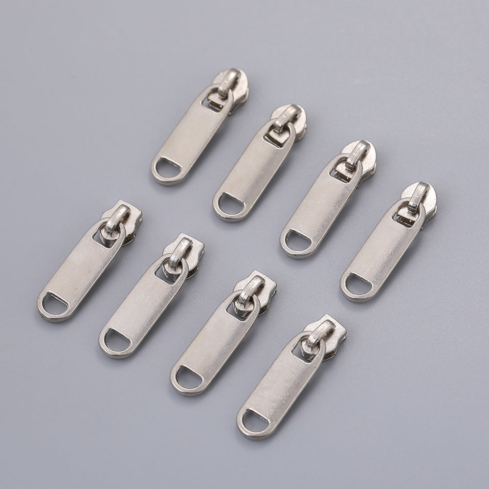 5# Oval Pull Tab Zipper Slider - Silver Oval Pull