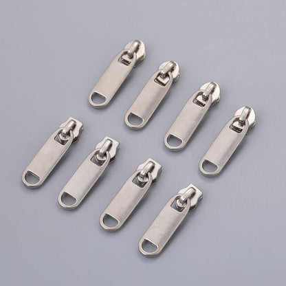 5# Oval Pull Tab Zipper Slider - Silver Oval Pull