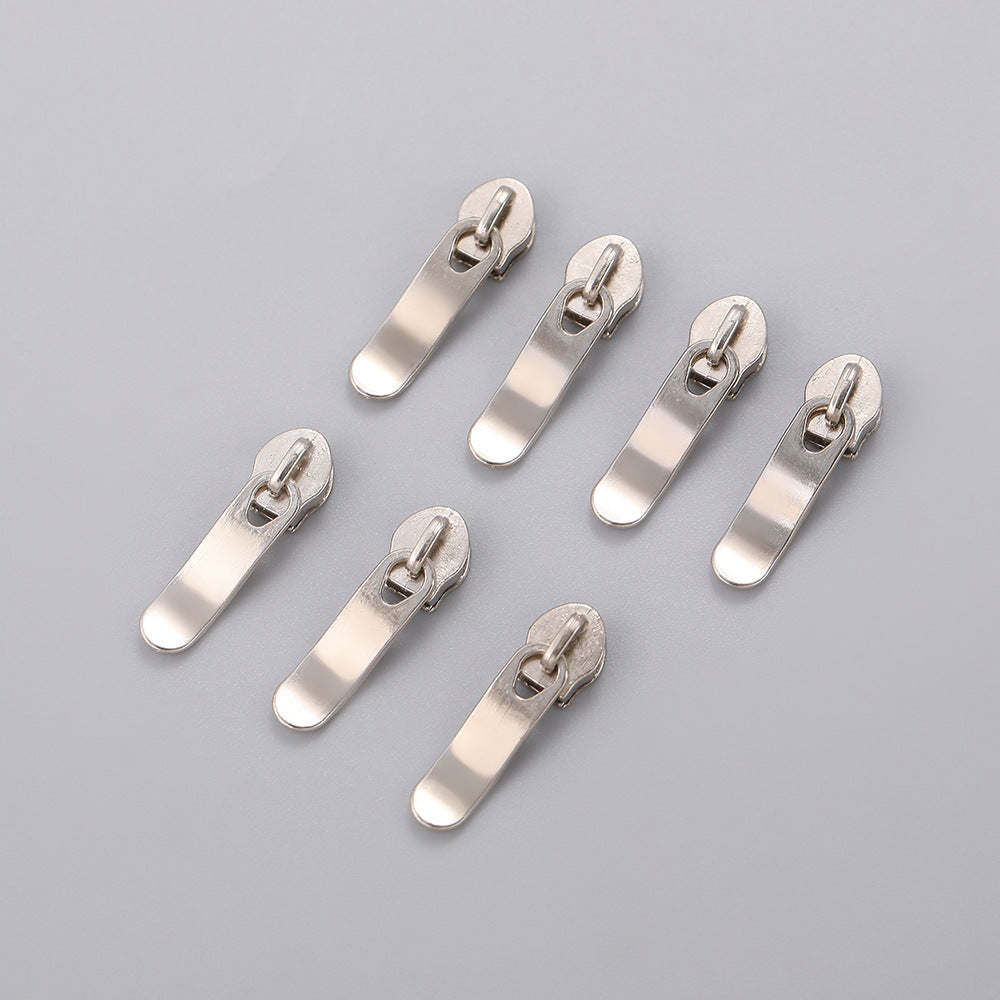 5# Long Tab Zipper Slider - Silver Long