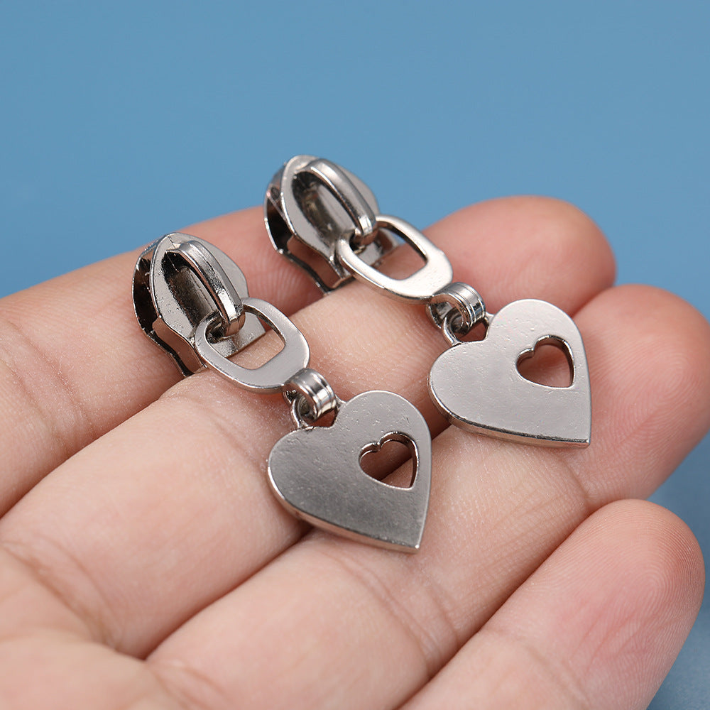 5# Double Heart Zipper Pull