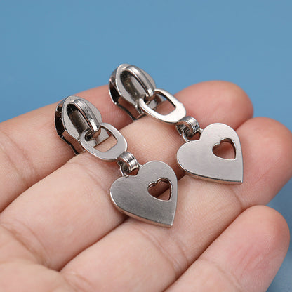 5# Double Heart Zipper Pull