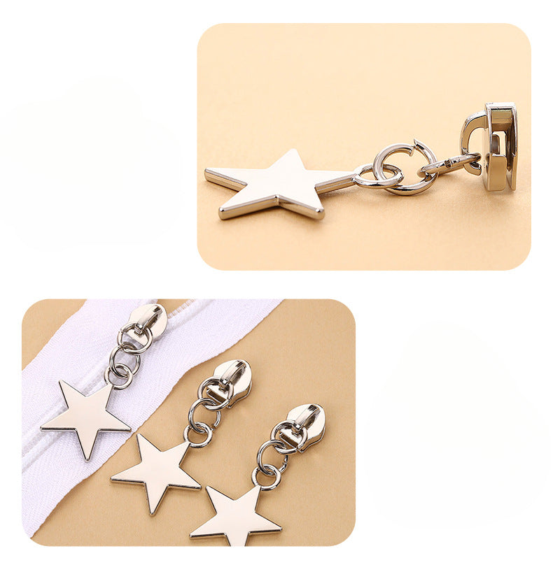 5# Solid Star Zipper Pull