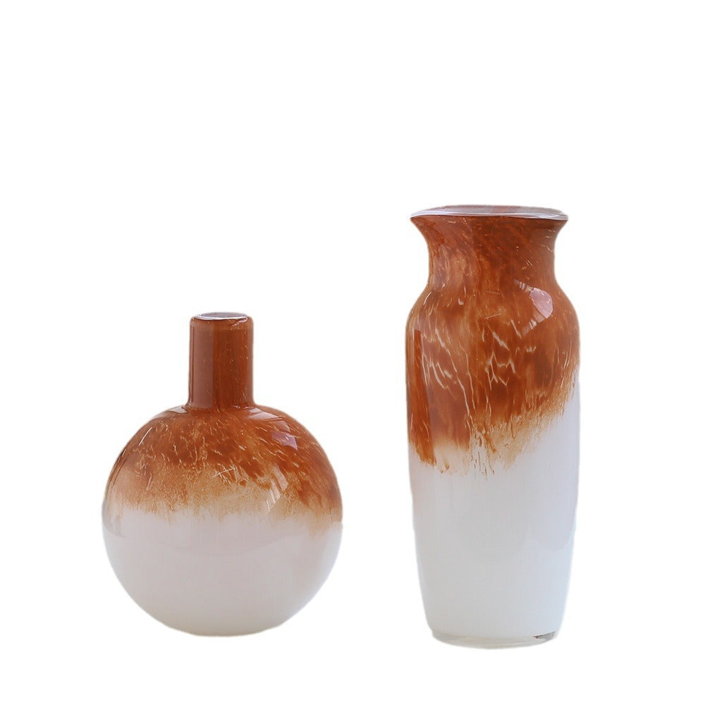 Two Tone Gradient Art Glass Vase Multiple Styles - Image 5
