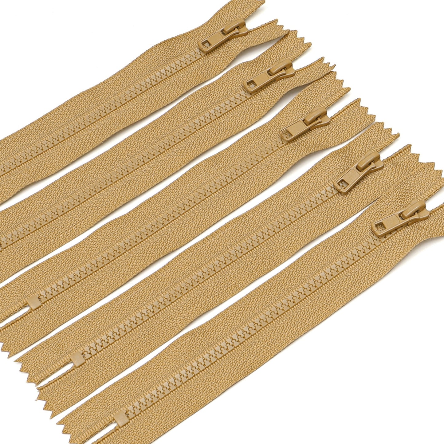 Light Brown Resin Zipper Closed End Nylon Tape Sewing - Light Brown