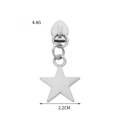 5# Solid Star Zipper Pull