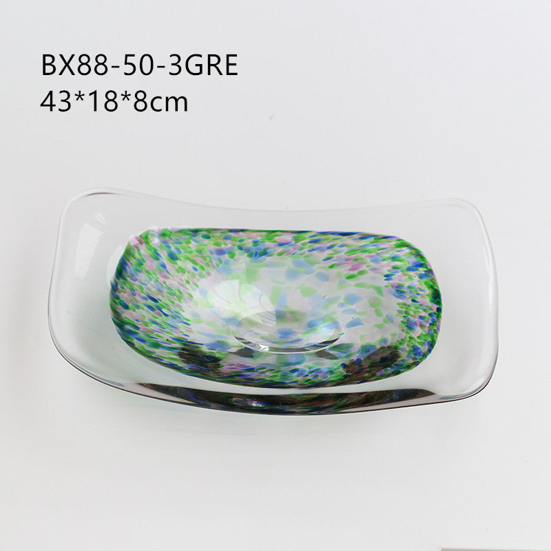 Smoked Glass Irregular Shaped Serving Plate Fruit plate - Image 6