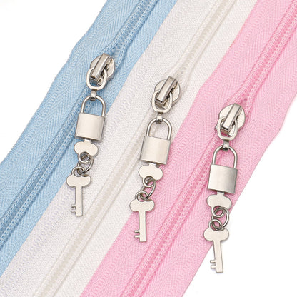 5# Padlock & Key Zipper Pull