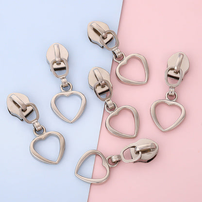 #5 Hollow Heart Zipper Pull - 5#