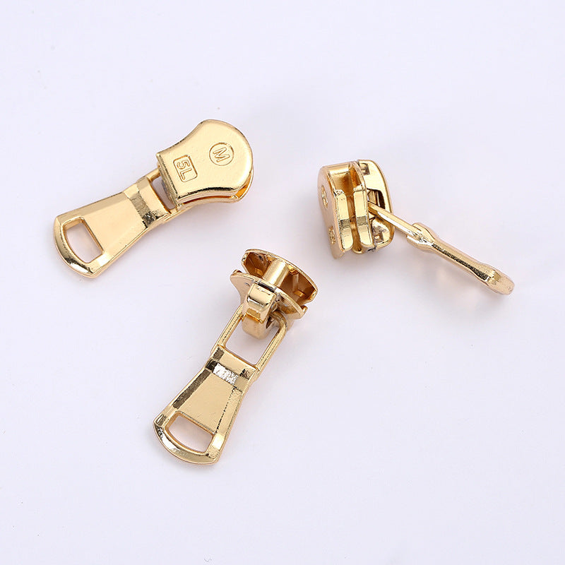 5# Fan-Shaped Pull Tab Zipper Slider (Metal Zipper, Lockable)