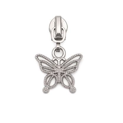 5# Hollow Charm Zipper Pull – Butterfly & Flower