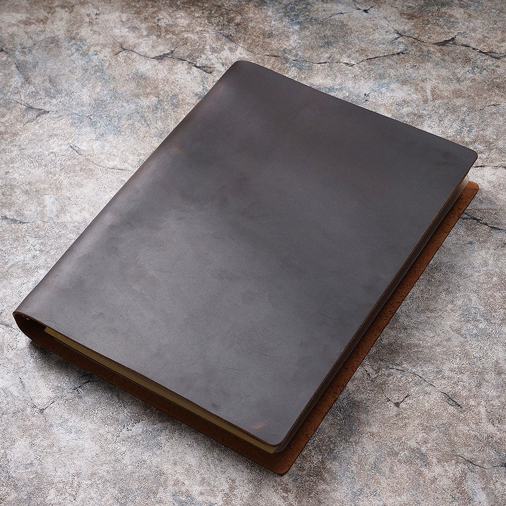 Crazy Horse Leather A4 Refillable Ring Binder Journal