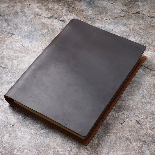 Crazy Horse Leather A4 Refillable Ring Binder Journal