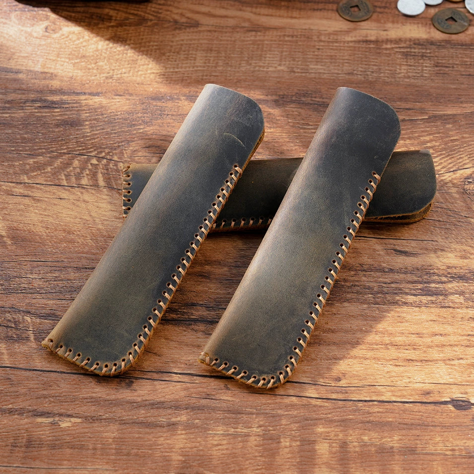 Crazy Horse Leather Knife-Style Pen Sheath