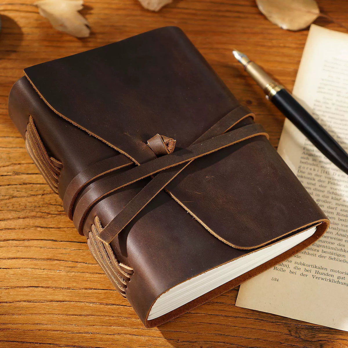 Crazy Horse Leather Refillable Diary Notebook
