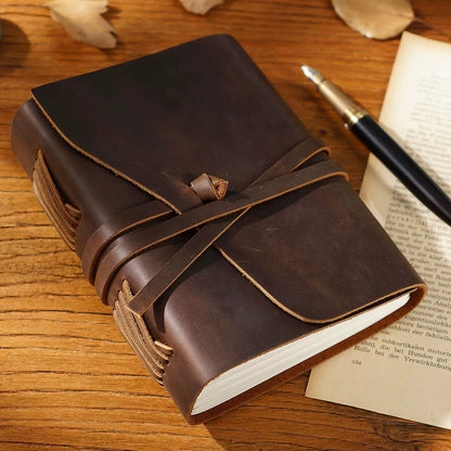 Crazy Horse Leather Refillable Diary Notebook