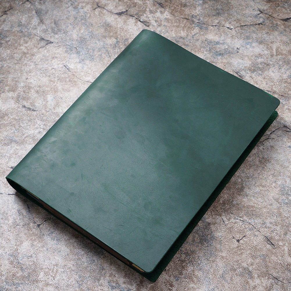 Crazy Horse Leather A4 Refillable Ring Binder Journal