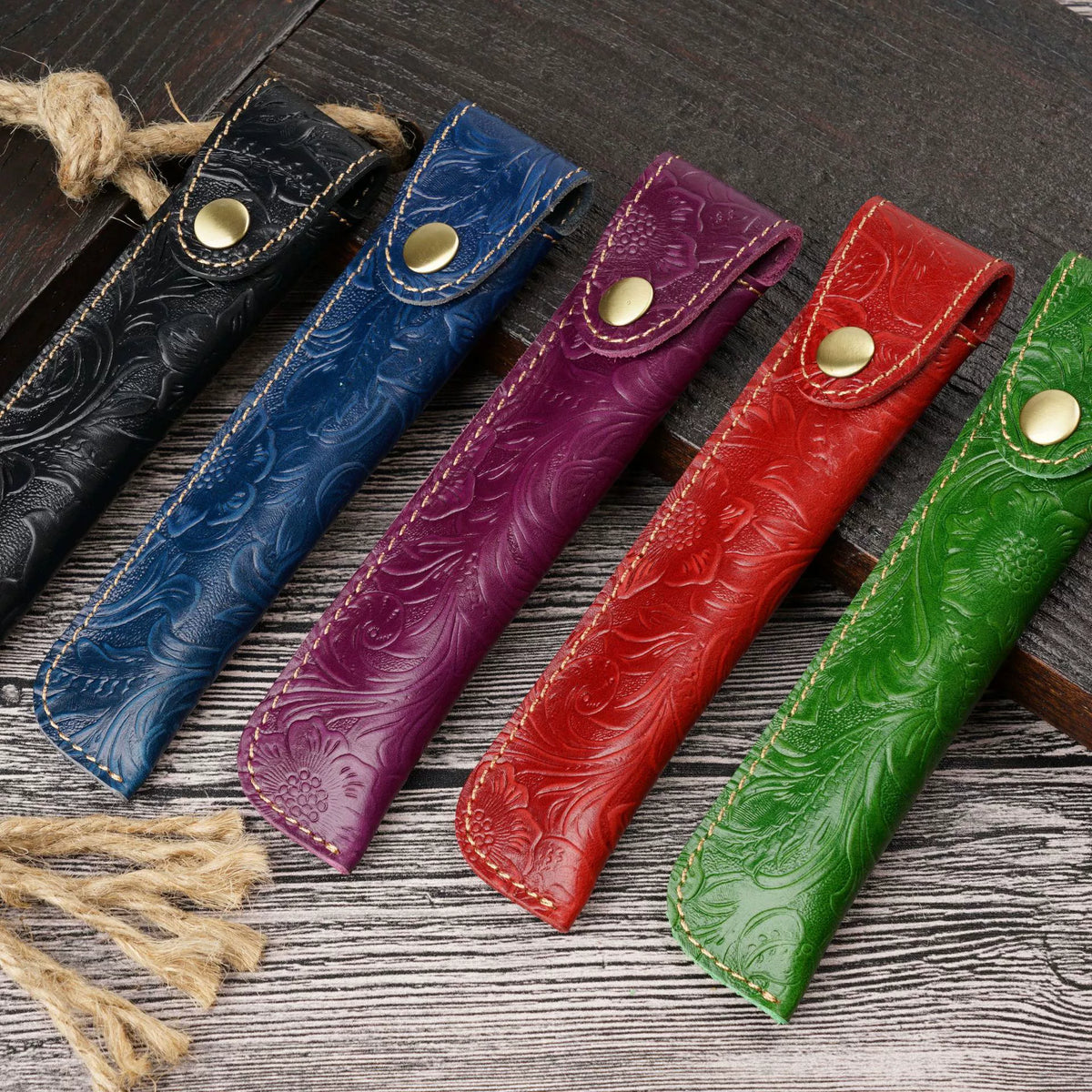 Crazy Horse Leather Slim Pen Sleeve Protective Case