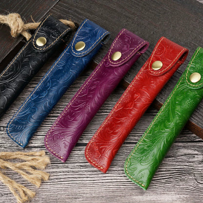 Crazy Horse Leather Slim Pen Sleeve Protective Case