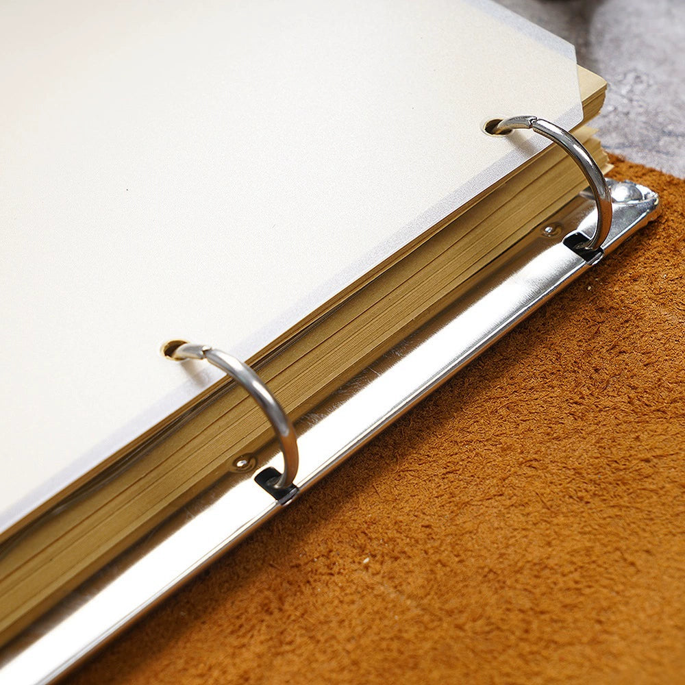 Crazy Horse Leather A4 Refillable Ring Binder Journal