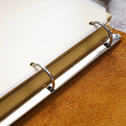 Crazy Horse Leather A4 Refillable Ring Binder Journal