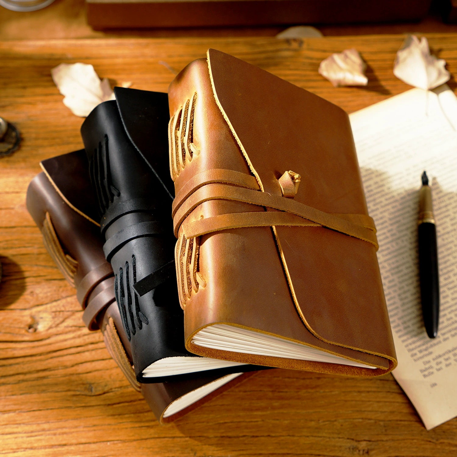 Crazy Horse Leather Refillable Diary Notebook