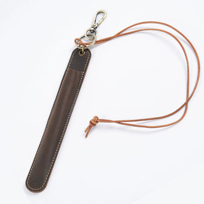 Crazy Horse Leather Neck-Hang Pen Holder