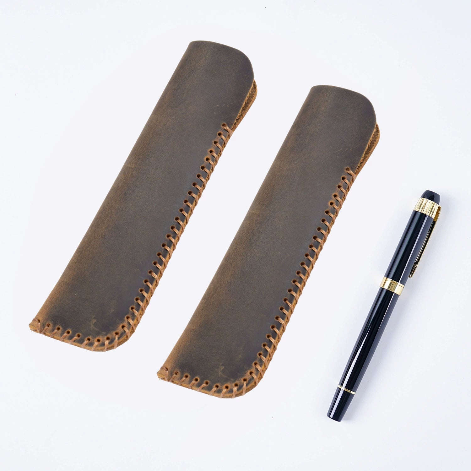 Crazy Horse Leather Knife-Style Pen Sheath
