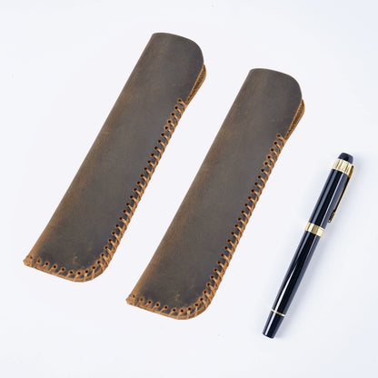Crazy Horse Leather Knife-Style Pen Sheath