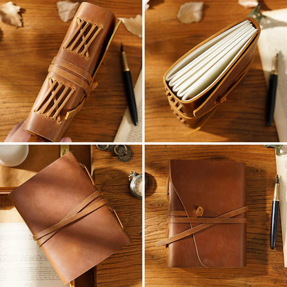 Crazy Horse Leather Refillable Diary Notebook