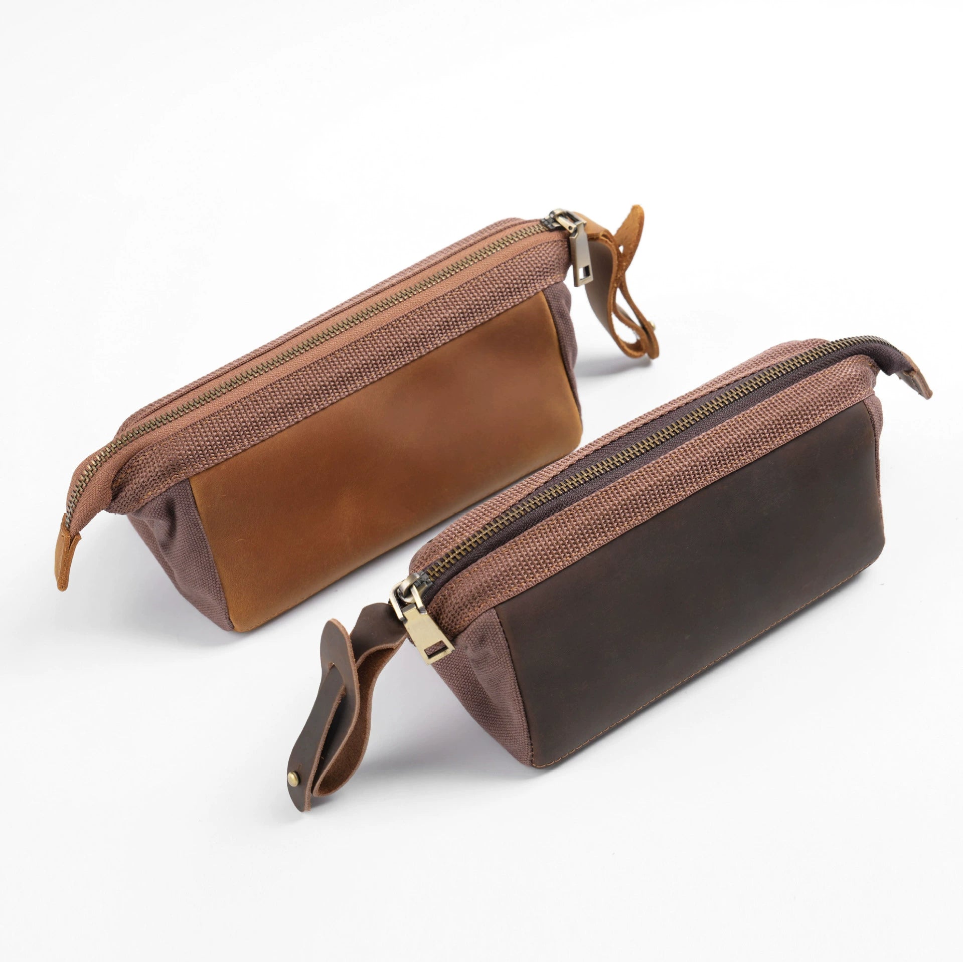 Crazy Horse Leather Large Zip Pencil Pouch