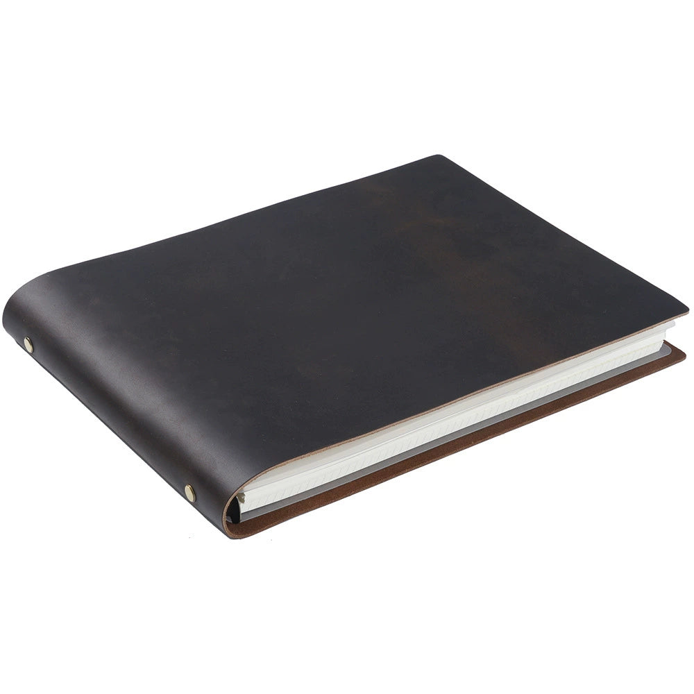 Crazy Horse Leather A4 Landscape Refillable Journal