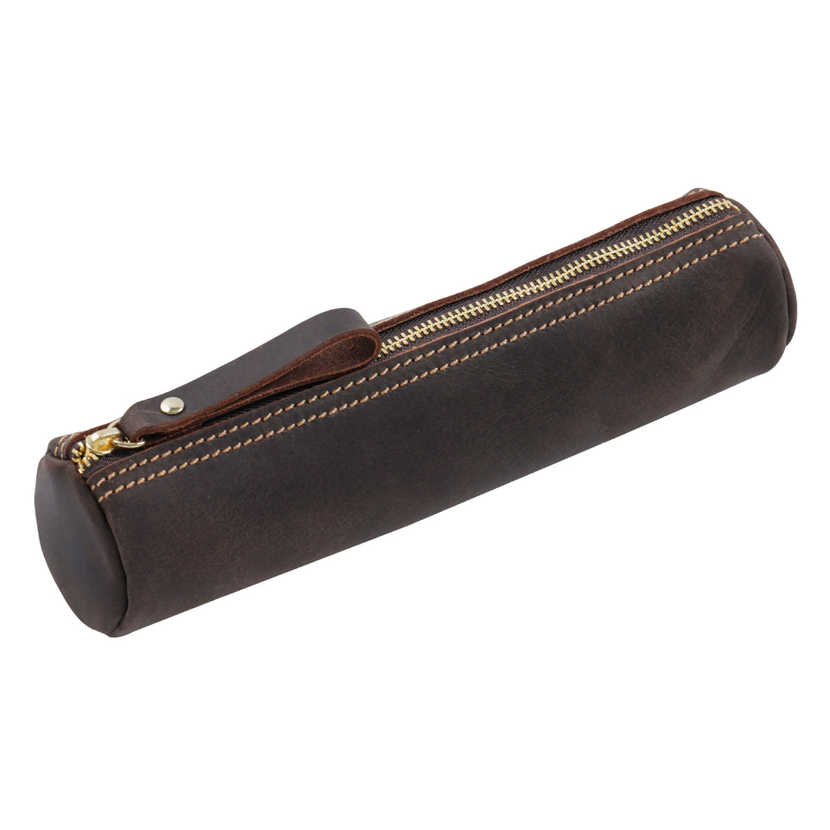 Crazy Horse Leather Zip Pen and Coin Pouch