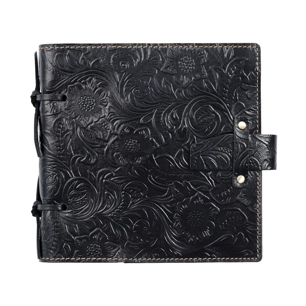 Crazy Horse Leather Embossed Cord-Tied Sketch Journal