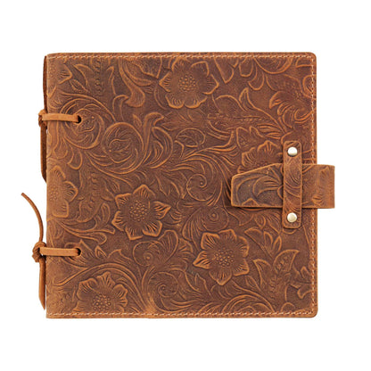 Crazy Horse Leather Embossed Cord-Tied Sketch Journal