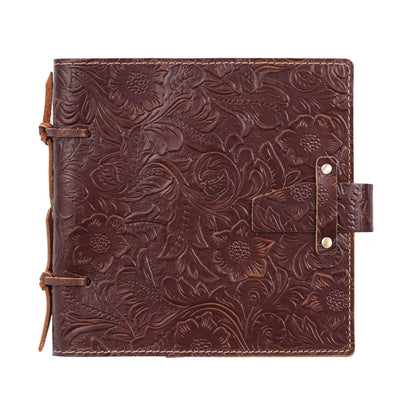 Crazy Horse Leather Embossed Cord-Tied Sketch Journal