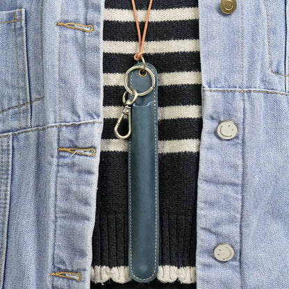 Crazy Horse Leather Neck-Hang Pen Holder